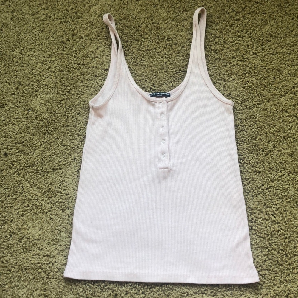 brandy melville blush pink button up tank